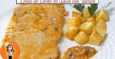 Lomo De Cerdo En Salsa Con Jamón. Fácil De Hacer En 30 Minutos. Disfruta De Una Cena Deliciosa