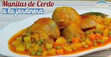 Deliciosa Receta De Manitas De Cerdo A La Jardinera. Fácil De Preparar