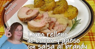 Delicioso Lomo De Cerdo Relleno De Bacon Y Queso: Una Receta Fácil De Hacer Para Una Cena Navideña. ¡Haz Clic Y Disfruta De Este Plato Irresistible!