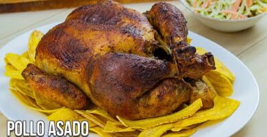 Delicioso Pollo Asado: Jugoso Y Fácil De Hacer. Acompáñalo Con Ensalada De Col Y Zanahoria. ¡Prepara Esta Receta Hoy!