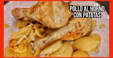 Deliciosos Jamoncitos De Pollo Al Horno Con Patatas. Receta Fácil Y Rápida. ¡Haz Clic Y Disfruta De Esta Comida Casera!