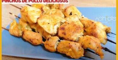 Deliciosos Pinchos De Pollo Marinados En Especias Y Yogur. Fáciles De Hacer Y Perfectos Para El Verano. ¡Haz Clic Y Disfruta!