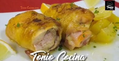 Sabrosos Muslos De Pollo Rellenos Con Jamón Y Queso. Receta Fácil