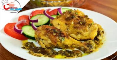 Delicioso Pollo Al Ajo Y Limón. Jugoso Pollo Con Aroma A Ajo Y Limón. Sabor Irresistible. ¡Cocínalo Ahora Y Disfruta!